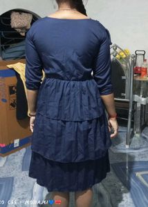 Navy Blue Tiered Mini Dress