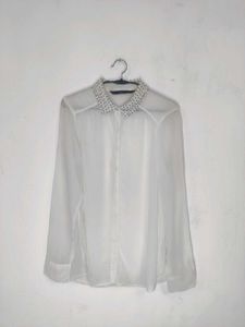 ZARA DIAMOND COLLAR SHIRT/TOP