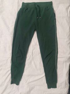 Green Joggers with White Stripe