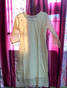 Attractive Kurta With Plazo Having Net Lace