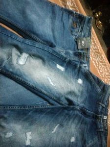 Dark Blue J Distressed joggers Jeans Size 30 With