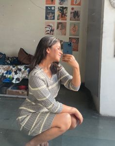 Striped Knit Sweater Dress