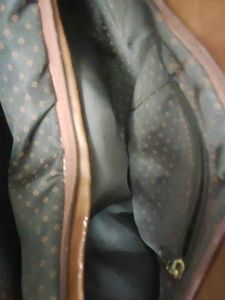 Brown Leather Chevron Tote Bag