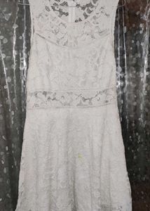 Stylish White Mini Fork Or One Piece For Girls