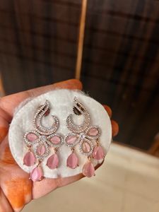 AD Earrings Baby Pink