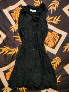 Chic Black Ruffle Tiered Mini Dress