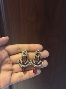 Elegant Red &amp; Gold Earrings