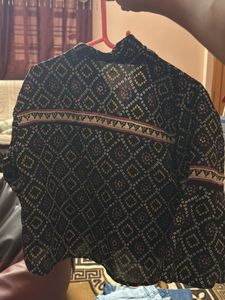 Black Crop Top Indo Western