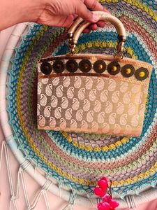 Party Wear Clutch Golden Co