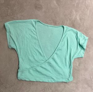 Mint Ribbed Crop Top