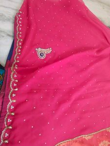 Elegant Pink Embroidered Saree