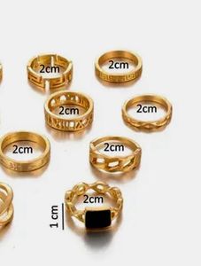 Gold Plated Rings Set Of 7