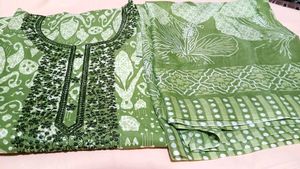 Pretty Printed Suit Material For Women 💚✨️