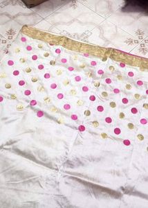 Polka Dot Fabric - Pink &amp; Gold