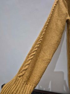 Unique Mustard Knit Sweater Dress