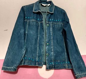 Denim Embellished Jacket