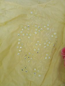 Hautecurry Brand Kurta With Embroidery On Neck