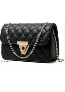 Stylish Black Quilted Crossbody Bag