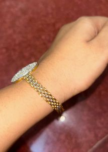 American Diamond Elegant Gold-Tone Bracelet