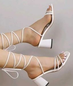 White Strappy Heels