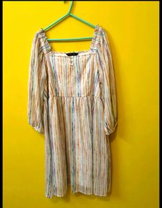 Striped Square Neck Dress