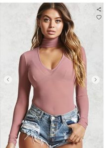 Choker neck mauve bodysuit