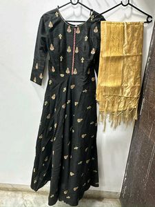 Elegant Black Embroidered Gown