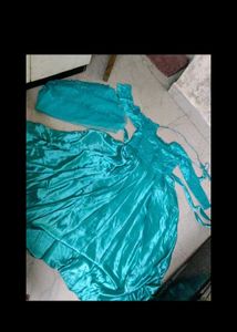 Elegant Teal Ethnic Gown