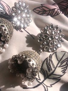 Silver Jhumka Earrings