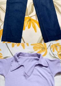 Blue Jeans And Lavender Top