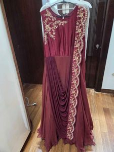 Elegant Maroon Ethnic Gown