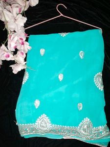Designer Light Green Colour Saree