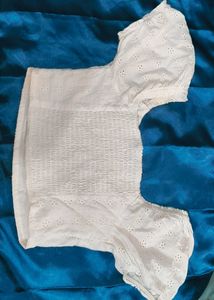White Korean Crop Top