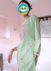 Light Embroidery Work Pista Kurti