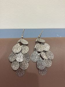 Silver Leaf Dangle Earrings