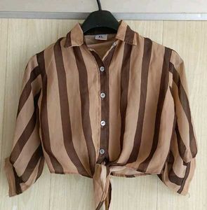 Striped Tie-Front Co ord Set