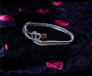 Red-Brass-Silver-Plated-Handcrafted-CZ StoneBracel