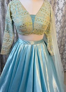 Light Blue Lehenga with Embellishments