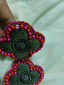 Boho Beaded Jhumka Earrings