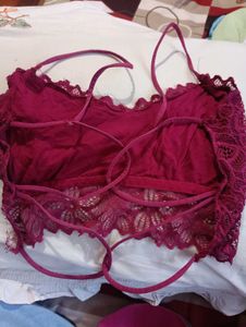 Maroon Bralette  Removable Padded Bra For Women