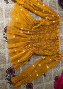 Yellow Sunflower Dot Top