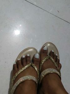 Golden Partywear Wedges
