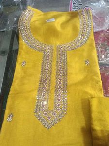 Yellow Embellished Salwar Kameez