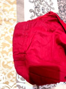 Red embroidered party wear Jumpsuit