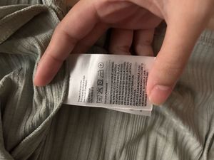 H&amp;M Sage Green Collared Skater Dress