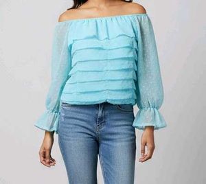 Being human white tshirt & blue crop top