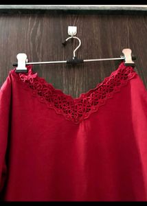 Red Bell Sleeves Top