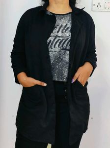 Black Button-Down Jacket