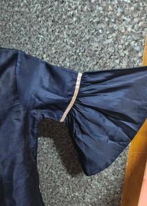 Embroidered Navy Sharara Dress