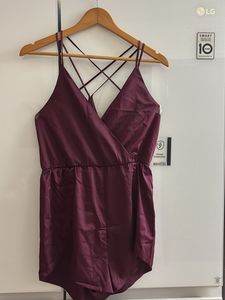 Burgundy Criss-Cross Romper